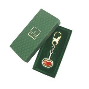 Authentic Gucci key ring Key holder Logo Silver Gold Woman